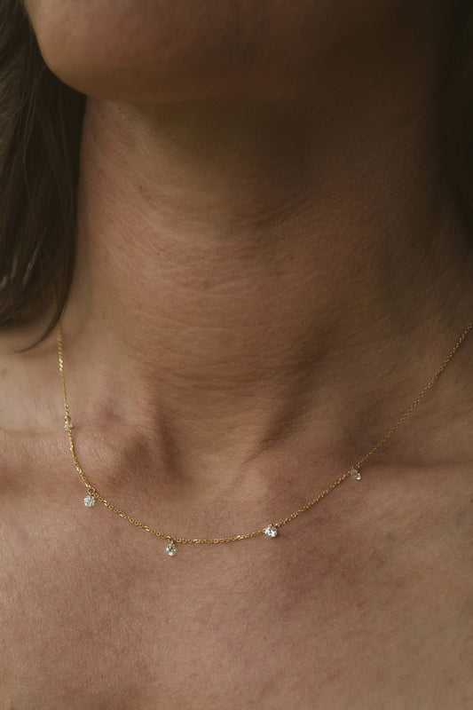 Nude Diamond Necklace (5 stone)