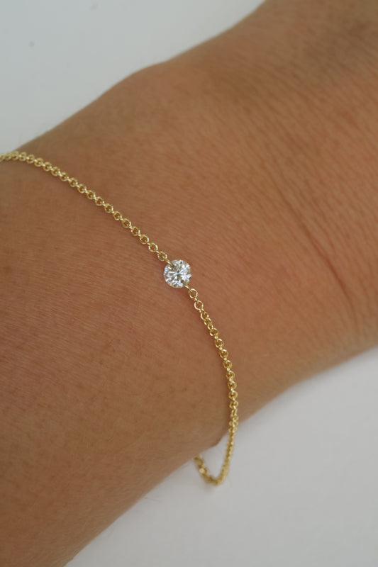 Solitaire Nude Diamond Bracelet (Double)