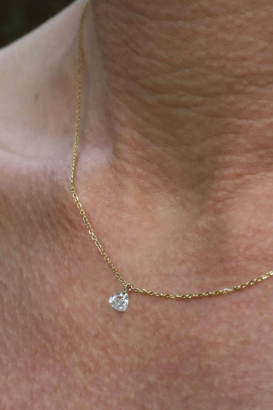 Nude Diamond Heart Necklace