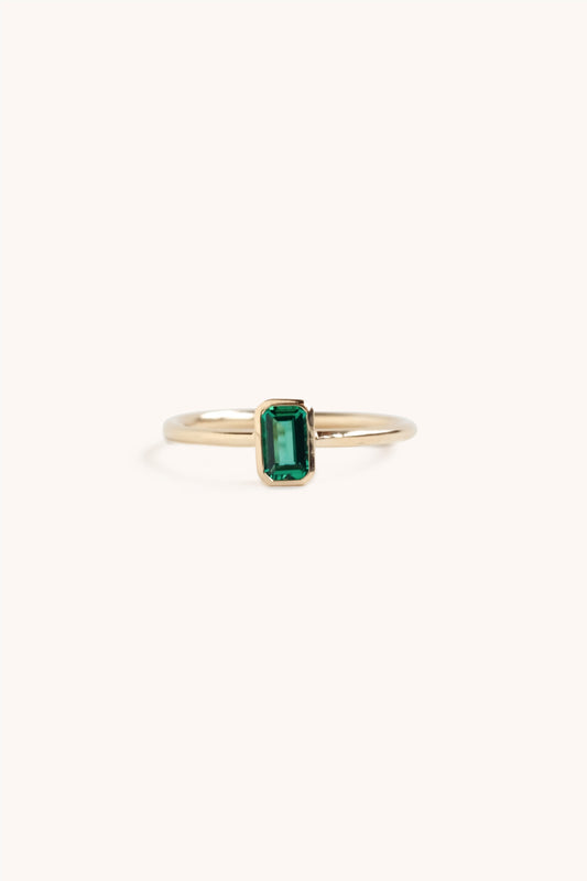 Mini Tube Set Emerald Ring