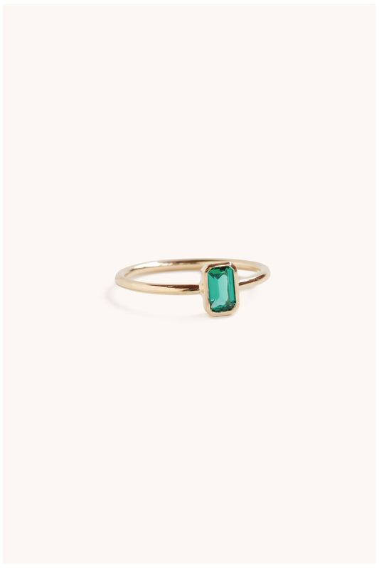 Mini Tube Set Emerald Ring