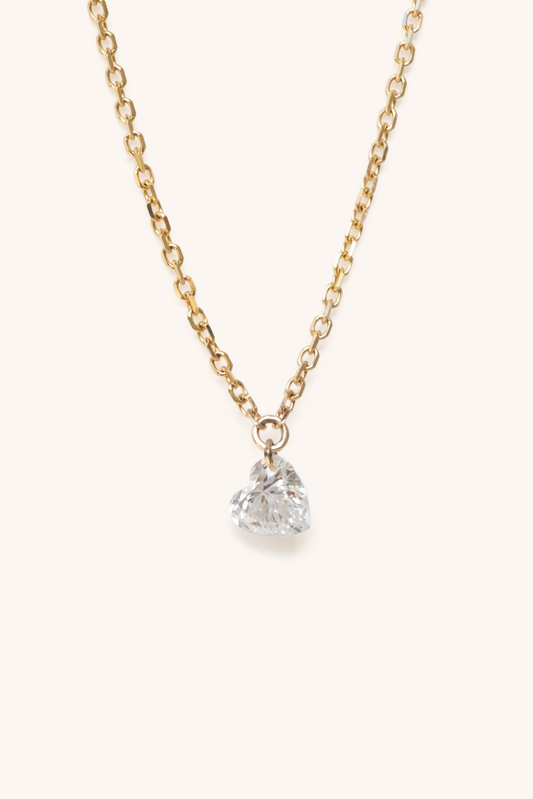 Nude Diamond Heart Necklace