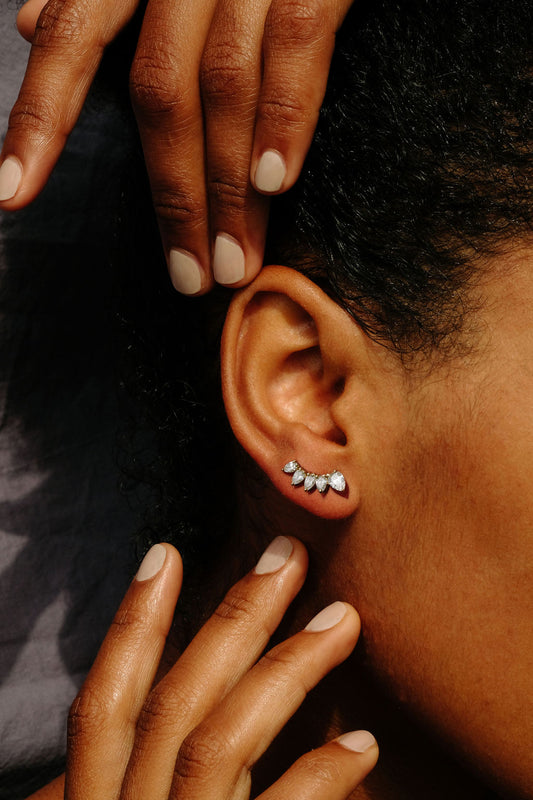 Pear Diamond Ear Cuff