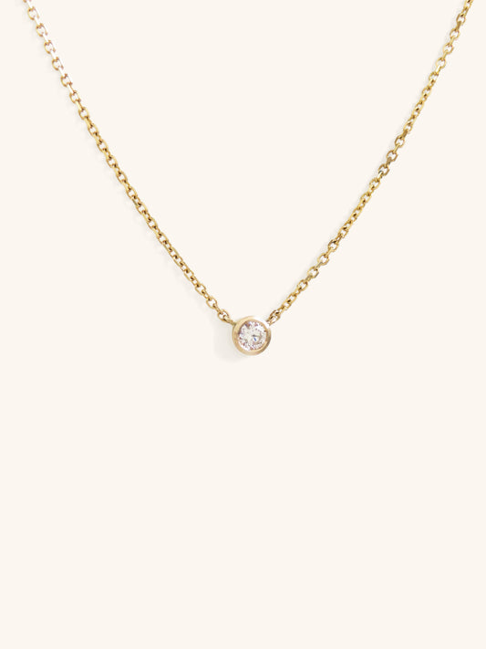 Diamond Solitaire Necklace (Tube Set)