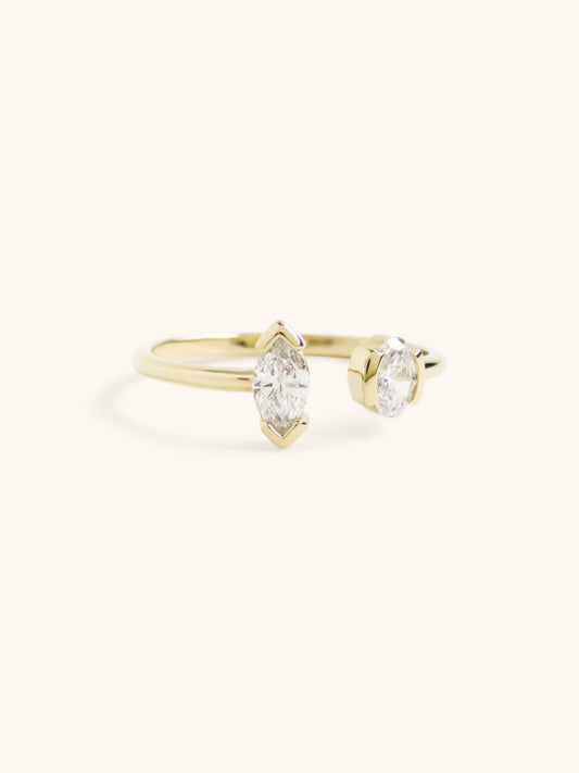 Oval & Marquise Twin Diamond Ring